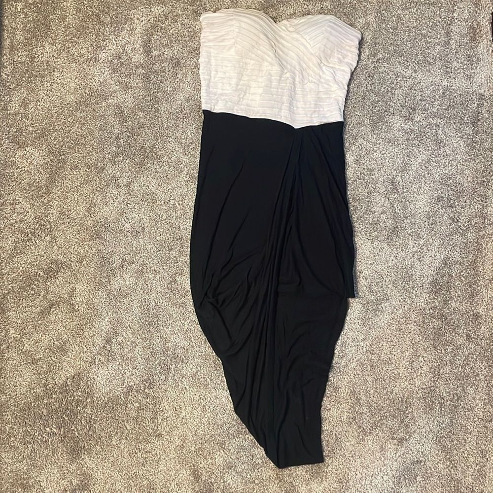 Sleeveless Elastic Corset Back Cinched Waist Assymetric Hem Dress